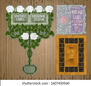 vector vintage items: label Art Nouveau	
