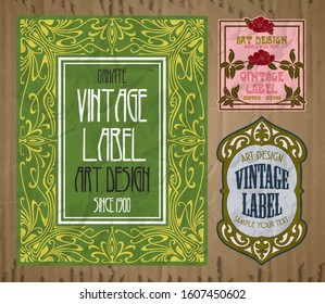 vector vintage items: label Art Nouveau	
