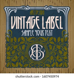 vector vintage items: label Art Nouveau	
