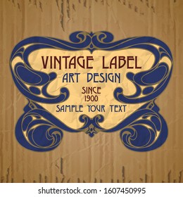 vector vintage items: label Art Nouveau	
