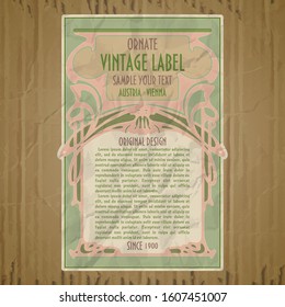 vector vintage items: label Art Nouveau	
