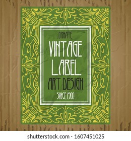 vector vintage items: label Art Nouveau	

