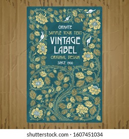 vector vintage items: label Art Nouveau	
