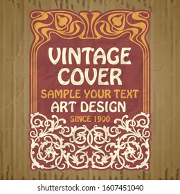 vector vintage items: label Art Nouveau	
