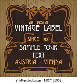 vector vintage items: label Art Nouveau	
