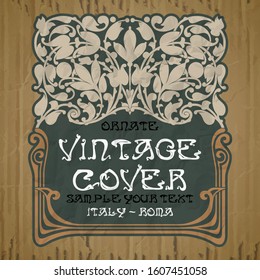 vector vintage items: label Art Nouveau	
