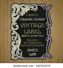 vector vintage items: label Art Nouveau	
