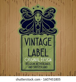 vector vintage items: label Art Nouveau