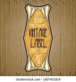 vector vintage items: label Art Nouveau