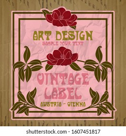 vector vintage items: label Art Nouveau