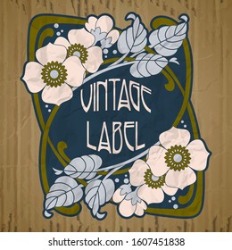 vector vintage items: label Art Nouveau