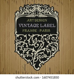 vector vintage items: label Art Nouveau