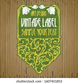 vector vintage items: label Art Nouveau