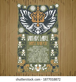 vector vintage items: label Art Nouveau