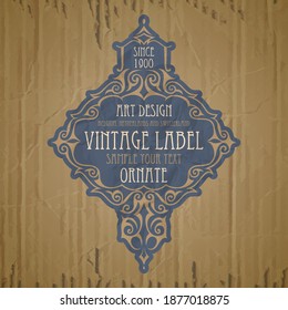 vector vintage items: label Art Nouveau