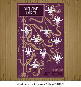 vector vintage items: label Art Nouveau