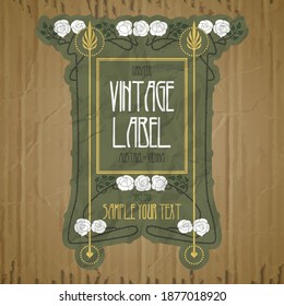 vector vintage items: label Art Nouveau