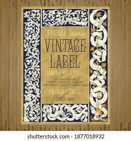 vector vintage items: label Art Nouveau