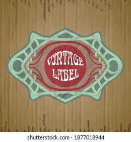 vector vintage items: label Art Nouveau