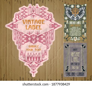 elementos vectoriales vectoriales: etiqueta Art Nouveau