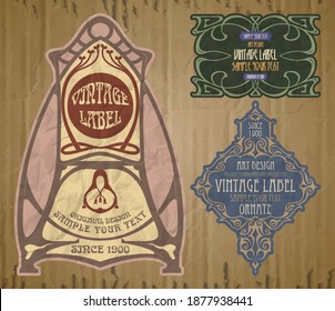 elementos vectoriales vectoriales: etiqueta Art Nouveau
