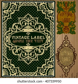 vector vintage items: label art nouveau