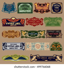 vector vintage items: label Art Nouveau