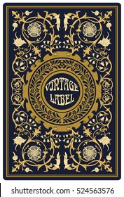 vector vintage items: label Art Nouveau