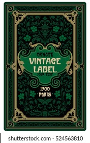 vector vintage items: label Art Nouveau