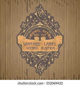 vector vintage items: label Art Nouveau

