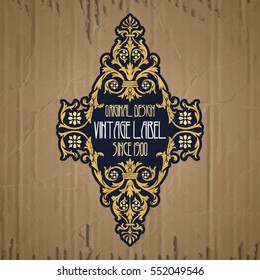 vector vintage items: label Art Nouveau

