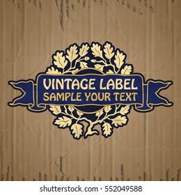 vector vintage items: label Art Nouveau