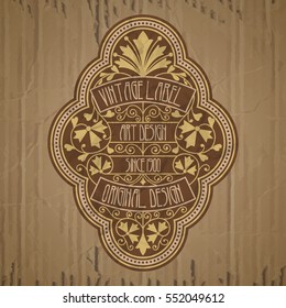 vector vintage items: label Art Nouveau