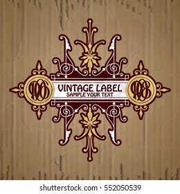 vector vintage items: label Art Nouveau

