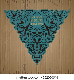 vector vintage items: label Art Nouveau