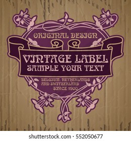 vector vintage items: label Art Nouveau

