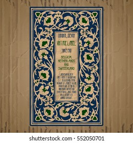 vector vintage items: label Art Nouveau

