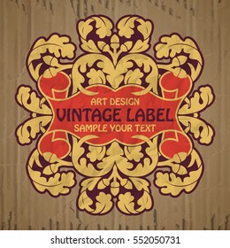 vector vintage items: label Art Nouveau

