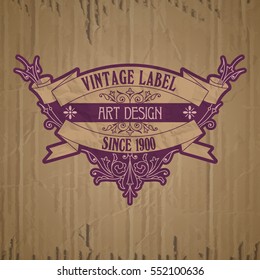 vector vintage items: label Art Nouveau