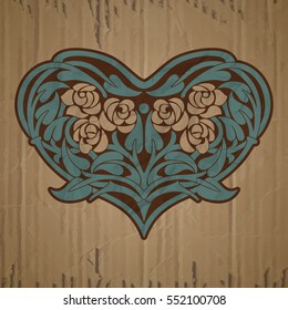 vector vintage items: label Art Nouveau