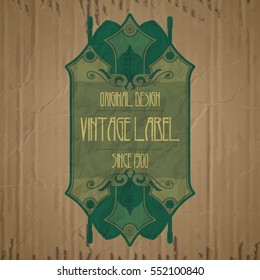 vector vintage items: label Art Nouveau