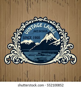 vector vintage items: label Art Nouveau