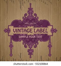 vector vintage items: label Art Nouveau