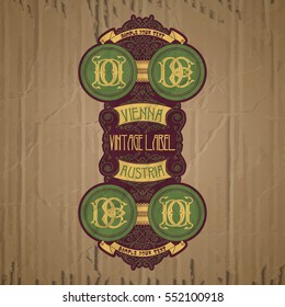 vector vintage items: label Art Nouveau
