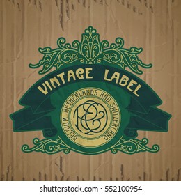 vector vintage items: label Art Nouveau