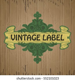 vector vintage items: label Art Nouveau