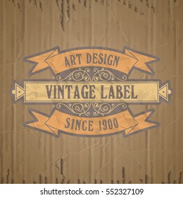 vector vintage items: label Art Nouveau