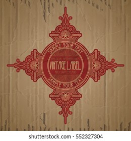 vector vintage items: label Art Nouveau