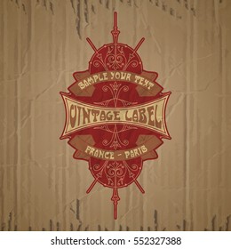 vector vintage items: label Art Nouveau