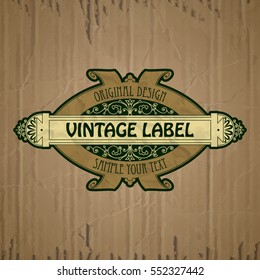 vector vintage items: label Art Nouveau